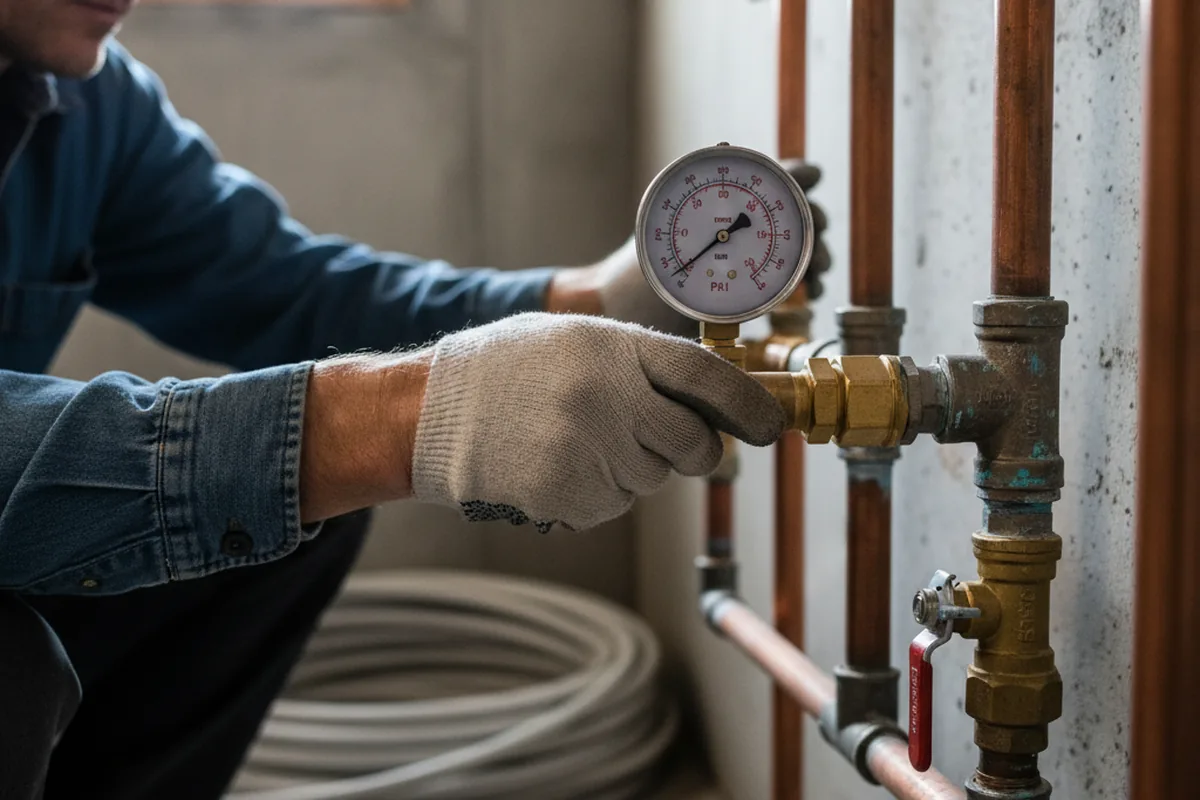 Pressure testing a repaired line during Water Line Repair in Mulvane